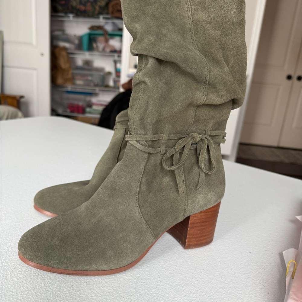 Olive Suede Women's Boots